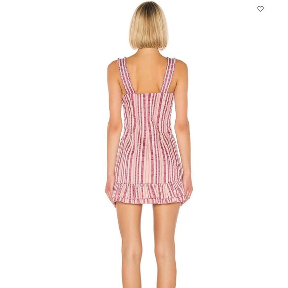 Alexis Brandy Dress Pink Striped Cotton -  Size L - Picture 3 of 8
